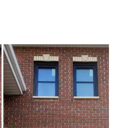 Single hung windows on brick home
