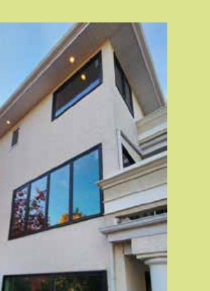 Large slider windows on modern home
